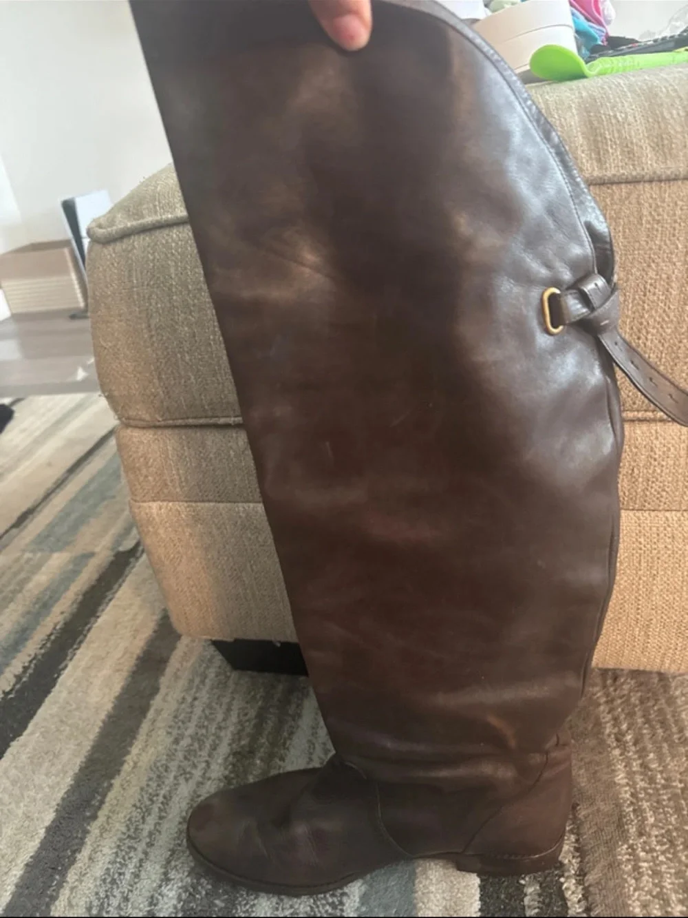 Classic Brown Leather Tall Riding Boots - COACH